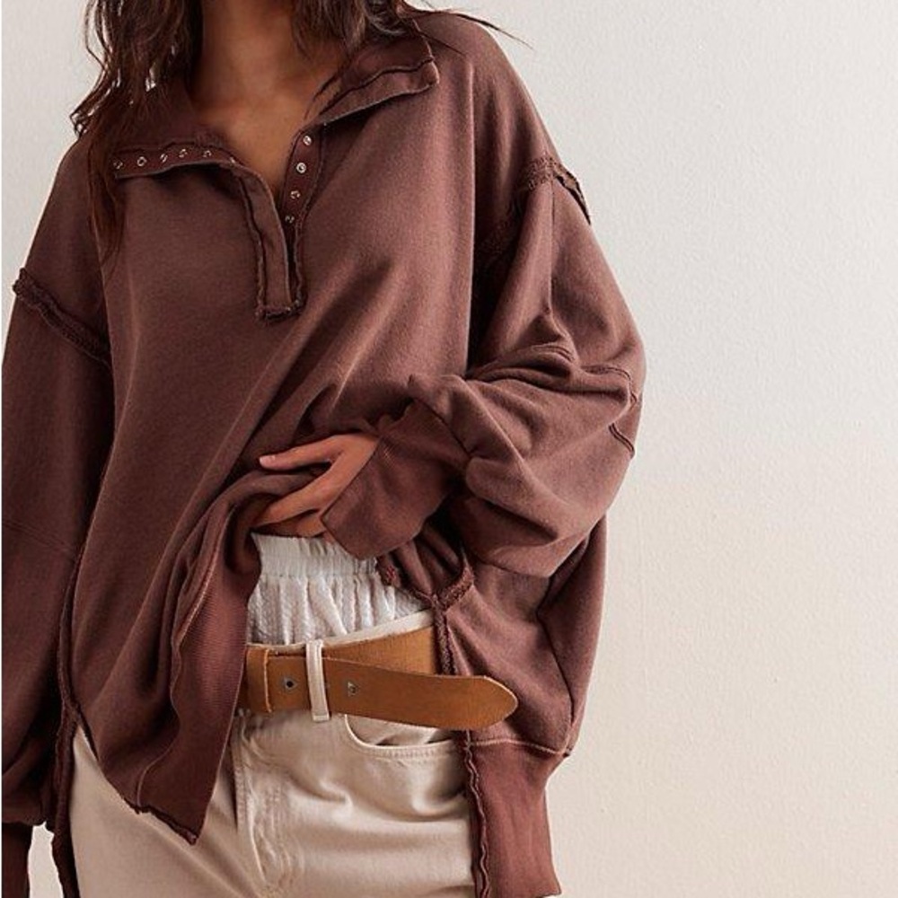 Free People We The Free Camden Sweatshirt Henley